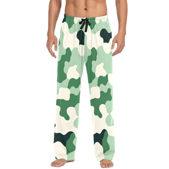 joogoo Men's Pajama Pants Green Camouflage Cotton Long Sleepwear Lounge Pants XL
