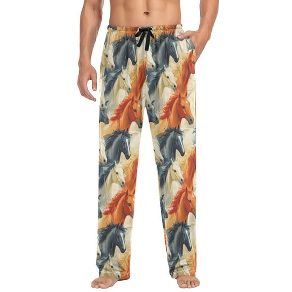 joogoo Men's Pajama Pants Horses Soft Long Sleep Lounge Pjs Bottoms XL