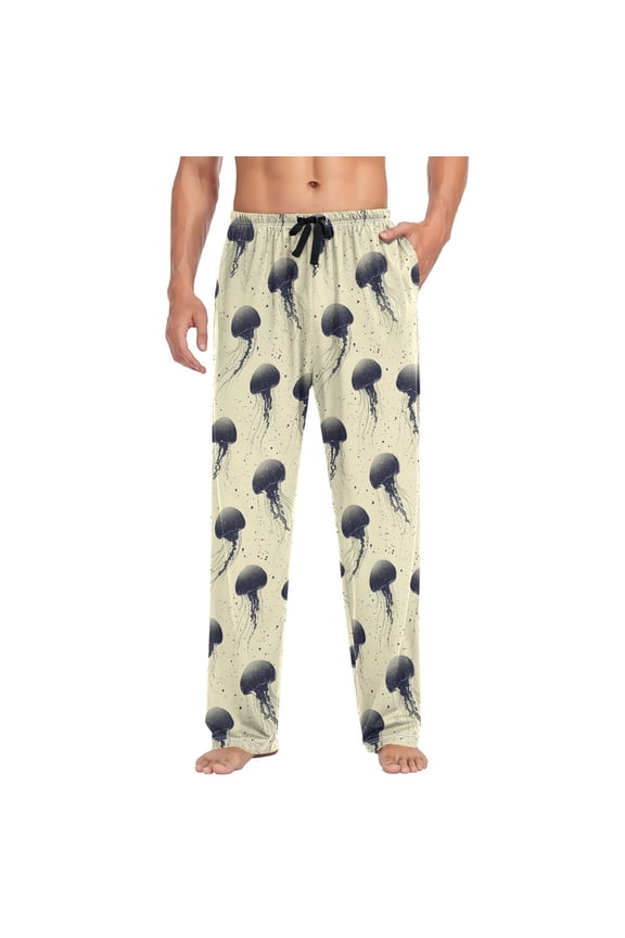 Men's Pajama Pants Jellyfish Paint Soft Long Sleep Lounge Pjs Bottoms S