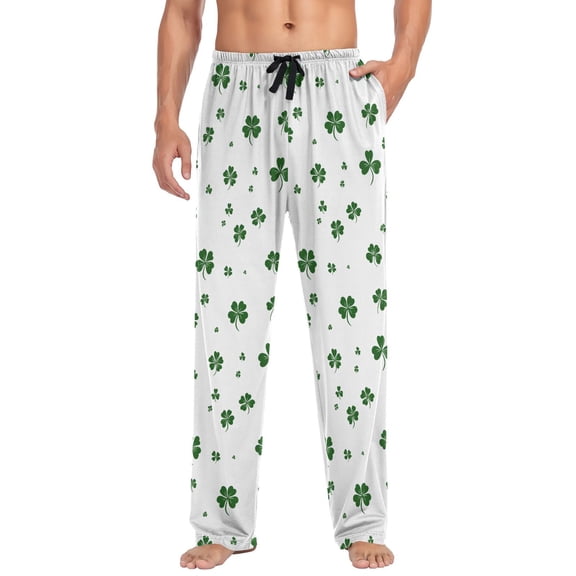 joogoo Men's Pajama Pants Leaf Clover Soft Long Sleep Lounge Pjs Bottoms XL