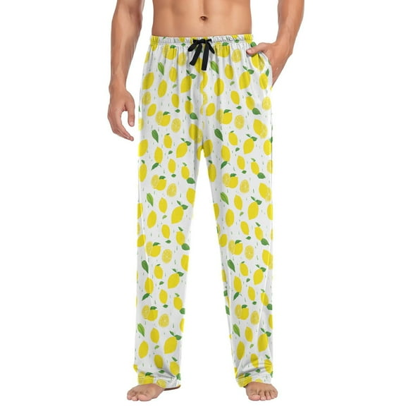 joogoo Men's Pajama Pants Lemon Drops Soft Long Sleep Lounge Pjs Bottoms XL