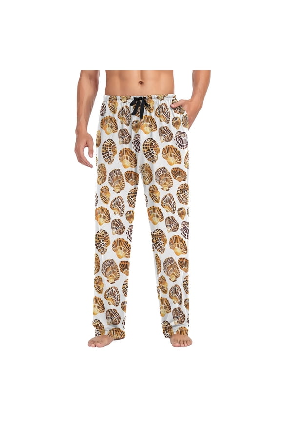 Men's Pajama Pants Leopard Seashells Soft Long Sleep Lounge Pjs Bottoms XL