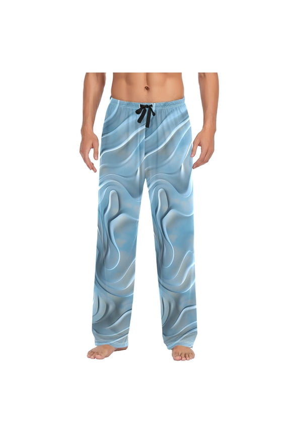Men's Pajama Pants Liquid Art Print Cotton Long Sleepwear Lounge Pants M