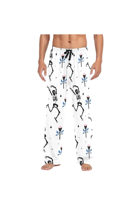 Men's Pajama Pants Magic Dancing Skeletons Cotton Long Sleepwear Lounge Pants S