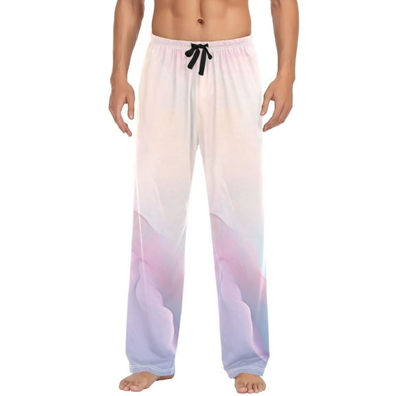 joogoo Men's Pajama Pants Marble Pink Cotton Long Sleepwear Lounge Pants XL