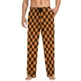 thumbnail image 1 of joogoo Men's Pajama Pants Orange Checkered Grid Pattern Soft Long Sleep Lounge Pjs Bottoms 2XL, 1 of 7