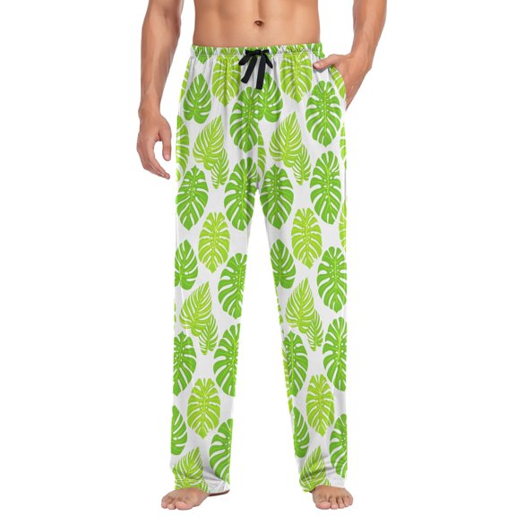 joogoo Men's Pajama Pants Palm Leaves Soft Long Sleep Lounge Pjs Bottoms M
