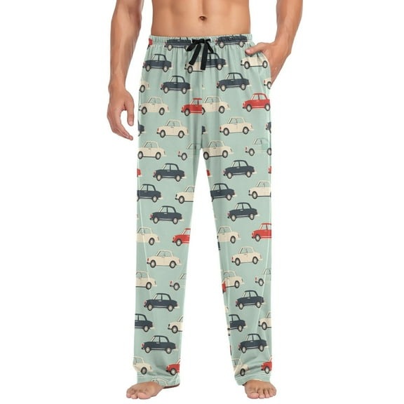 joogoo Men's Pajama Pants Retro Cars Soft Long Sleep Lounge Pjs Bottoms XL