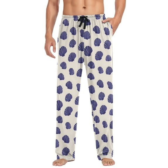 joogoo Men's Pajama Pants Retro Seashells Soft Long Sleep Lounge Pjs Bottoms 2XL