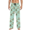 thumbnail image 1 of joogoo Men's Pajama Pants Sloth with Leaves Cotton Long Sleepwear Lounge Pants S, 1 of 7