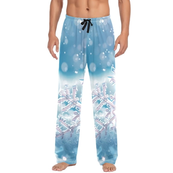 joogoo Men's Pajama Pants Snowflakes Christmas Cotton Long Sleepwear Lounge Pants 2XL
