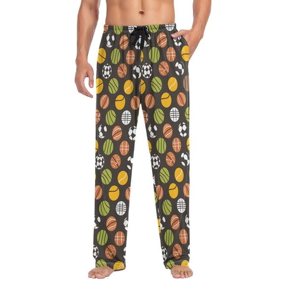 joogoo Men's Pajama Pants Soccer Balls Football-z1 Soft Long Sleep Lounge Pjs Bottoms M