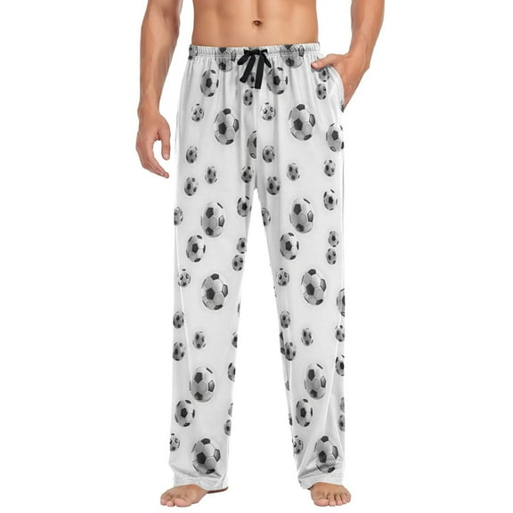 joogoo Men's Pajama Pants Soccer Football Soft Long Sleep Lounge Pjs Bottoms L