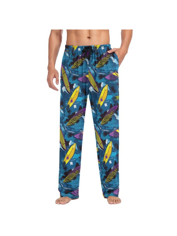 Men's Pajama Pants Surfboard Wave Soft Long Sleep Lounge Pjs Bottoms XL