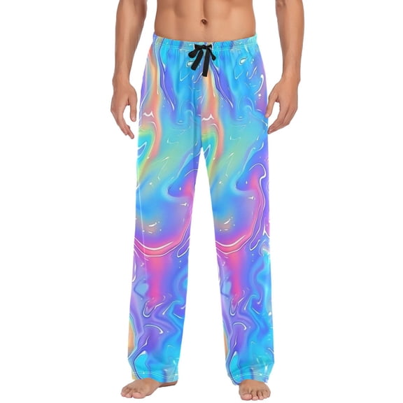 joogoo Men's Pajama Pants Swirl Texture Cotton Long Sleepwear Lounge Pants L
