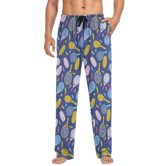 joogoo Men's Pajama Pants Tennis Racket Balls Soft Long Sleep Lounge Pjs Bottoms 2XL