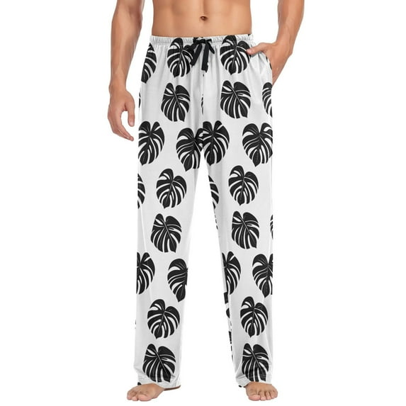 joogoo Men's Pajama Pants Tropical Plants Soft Long Sleep Lounge Pjs Bottoms S