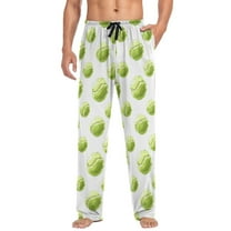 joogoo Men's Pajama Pants Watercolor Tennis Balls Soft Long Sleep Lounge Pjs Bottoms L