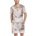 thumbnail image 1 of joogoo Men's Pajama Set Beautiful Loving Heart V-Neck Pj Shorts Set 2 Piece Loungewear Sleepwear XL, 1 of 7