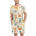 thumbnail image 1 of joogoo Men's Pajama Set Cute Bear Dogs Animal V-Neck Pj Shorts Set 2 Piece Loungewear Sleepwear XXL, 1 of 7
