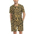thumbnail image 1 of joogoo Men's Pajama Set Leopard Print V-Neck Pj Shorts Set 2 Piece Loungewear Sleepwear L, 1 of 7