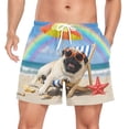 thumbnail image 1 of joogoo Men's Pug Dog Beach Swim Trunks with Liner Pocket Beach Shorts Medium, 1 of 9