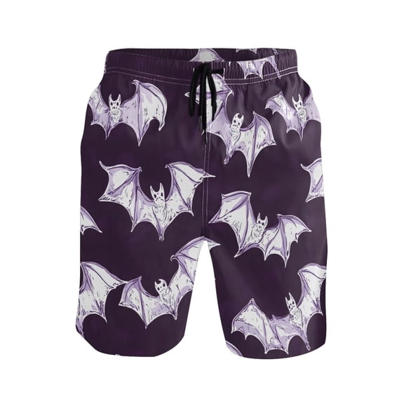 joogoo Men's Swim Trunks Bats Beach Shorts with Pockets 2XL