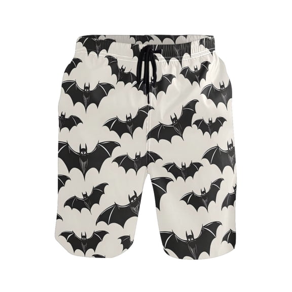 joogoo Men's Swim Trunks Bats Halloween Beach Shorts with Pockets 2XL