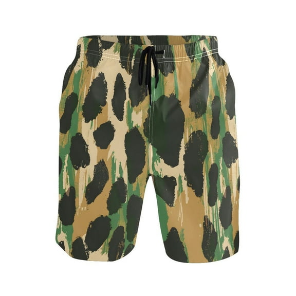 joogoo Men's Swim Trunks Leopard Animals Skin Beach Shorts with Pockets M