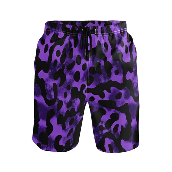 joogoo Men's Swim Trunks Leopard-a2 Pattern Beach Shorts with Pockets L