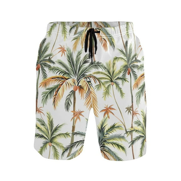joogoo Men's Swim Trunks Palm Tree Tropical Beach Shorts with Pockets 2XL