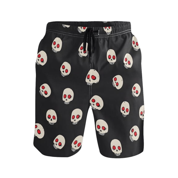 joogoo Men's Swim Trunks Skull Head Beach Shorts with Pockets 2XL