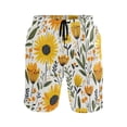 thumbnail image 1 of joogoo Men's Swim Trunks Sunflower Pattern Beach Shorts with Pockets XL, 1 of 6