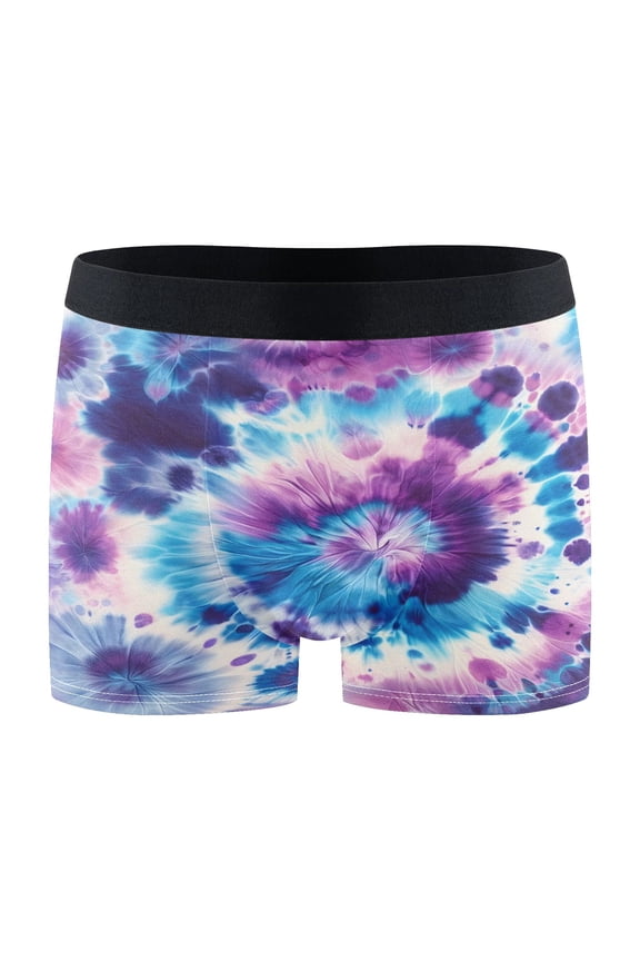 Mens Boxer Briefs Abstract Tie Dye Soft Underwear Stretch Trunks XL