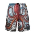 thumbnail image 1 of joogoo Mens Swim Trunks Art Red Octopus Beach Shorts Drawstring Elastic Waist Swimwear Bathing Suits L, 1 of 7