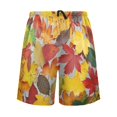 thumbnail image 1 of joogoo Mens Swim Trunks Autumn Leaves Pattern Beach Shorts Drawstring Elastic Waist Swimwear Bathing Suits XL, 1 of 7