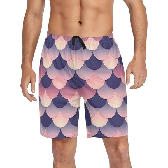 joogoo Mens Swim Trunks Beautiful Fish Scales Beach Shorts Drawstring Elastic Waist Swimwear Bathing Suits XXL