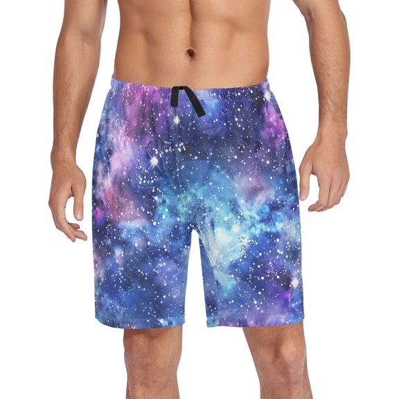 joogoo Mens Swim Trunks Brightly Glittering Shiny Galaxy Beach Shorts Drawstring Elastic Waist Swimwear Bathing Suits XXL