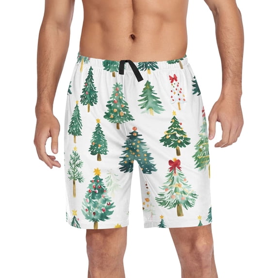 joogoo Mens Swim Trunks Christmas Trees Beach Shorts Drawstring Elastic Waist Swimwear Bathing Suits M