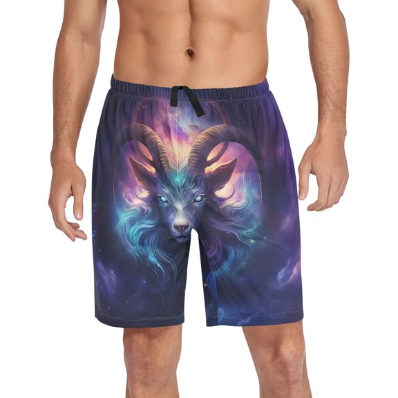 joogoo Mens Swim Trunks Cool Goat Beach Shorts Drawstring Elastic Waist Swimwear Bathing Suits S