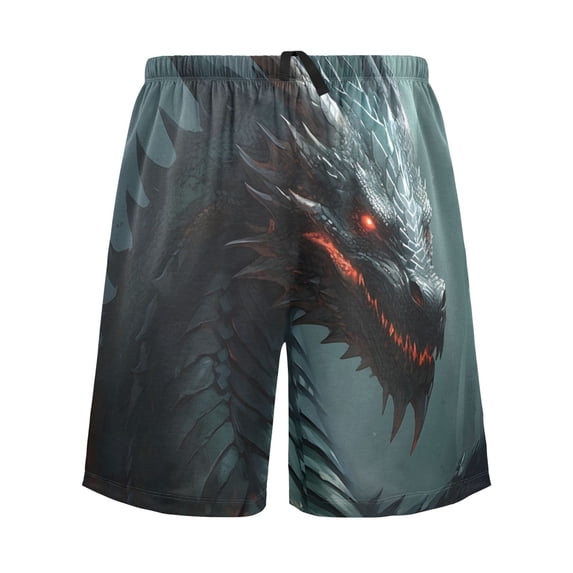 joogoo Mens Swim Trunks Dragon Cool Beach Shorts Drawstring Elastic Waist Swimwear Bathing Suits M