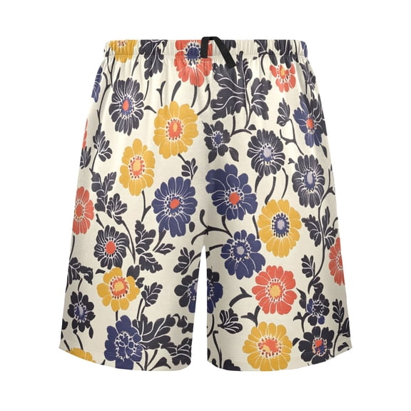 joogoo Mens Swim Trunks Ethnic Floral Beach Shorts Drawstring Elastic Waist Swimwear Bathing Suits XL