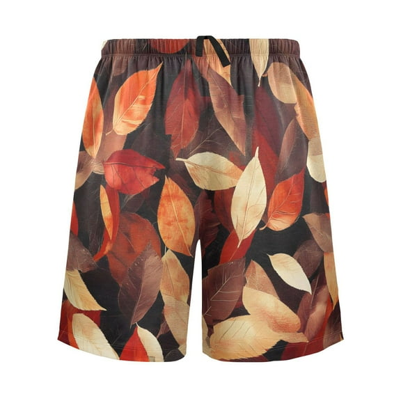 joogoo Mens Swim Trunks Fall Autumn Leaves Beach Shorts Drawstring Elastic Waist Swimwear Bathing Suits S
