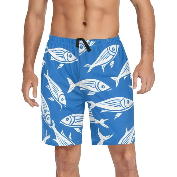 joogoo Mens Swim Trunks Fishes Beach Shorts Drawstring Elastic Waist Swimwear Bathing Suits XL