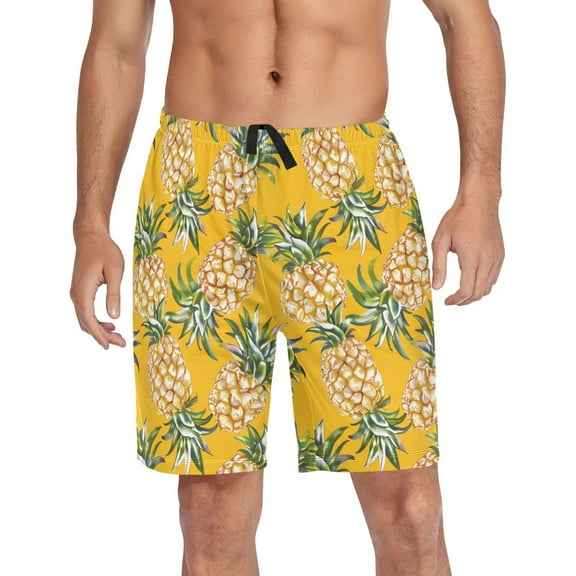 joogoo Mens Swim Trunks Fruit Pineapple Beach Shorts Drawstring Elastic Waist Swimwear Bathing Suits XXL