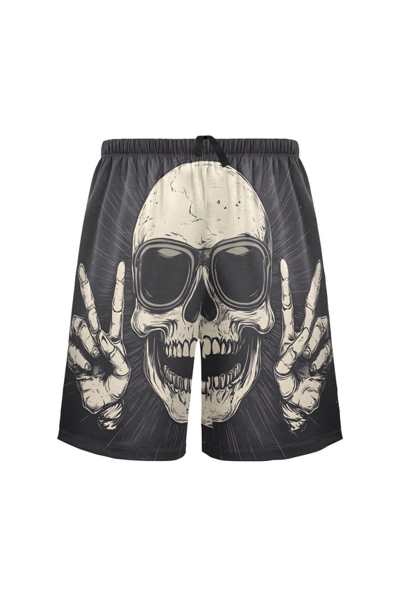 Mens Swim Trunks Funny Skeleton Beach Shorts Drawstring Elastic Waist Swimwear Bathing Suits XXL