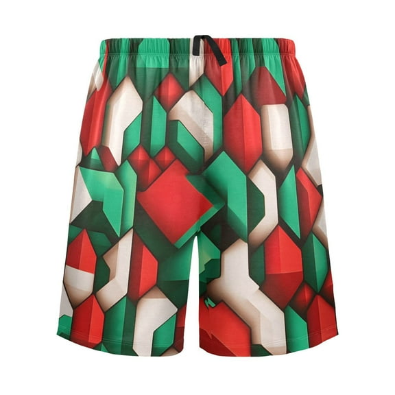 joogoo Mens Swim Trunks Geometric Art Pattern Beach Shorts Drawstring Elastic Waist Swimwear Bathing Suits XXL