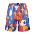 thumbnail image 1 of joogoo Mens Swim Trunks Geometric Funny Pattern Beach Shorts Drawstring Elastic Waist Swimwear Bathing Suits L, 1 of 7