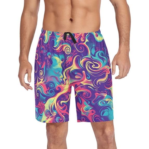 joogoo Mens Swim Trunks Graffiti Beach Shorts Drawstring Elastic Waist Swimwear Bathing Suits XXL