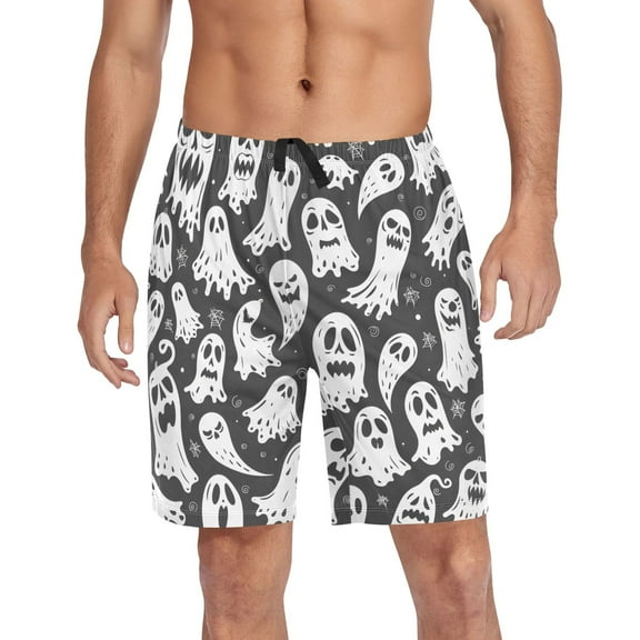 joogoo Mens Swim Trunks Halloween Devils Beach Shorts Drawstring Elastic Waist Swimwear Bathing Suits M